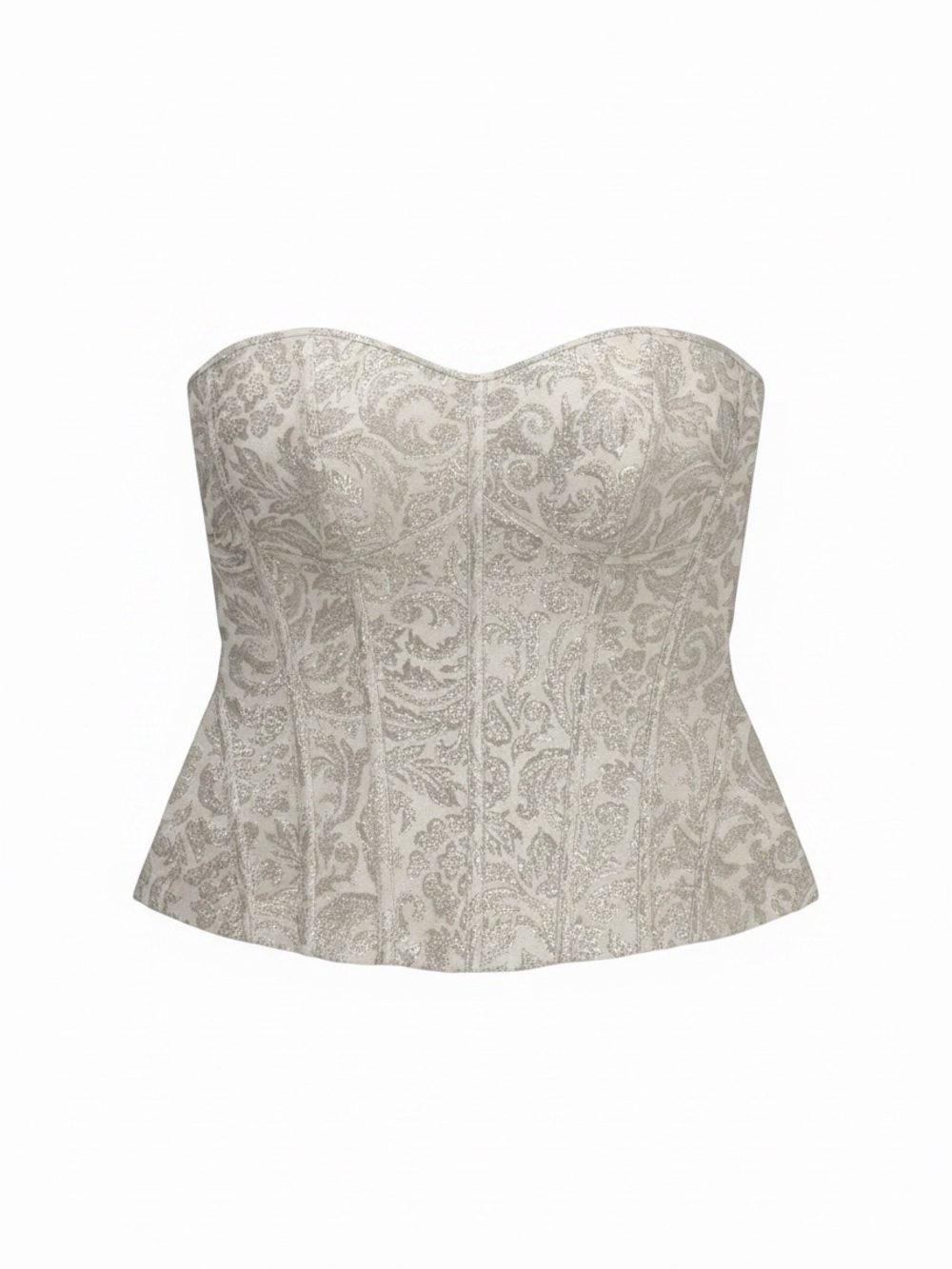 White House Black Market Cream Strapless Brocade Bustier Women’s 0 NWT❗️